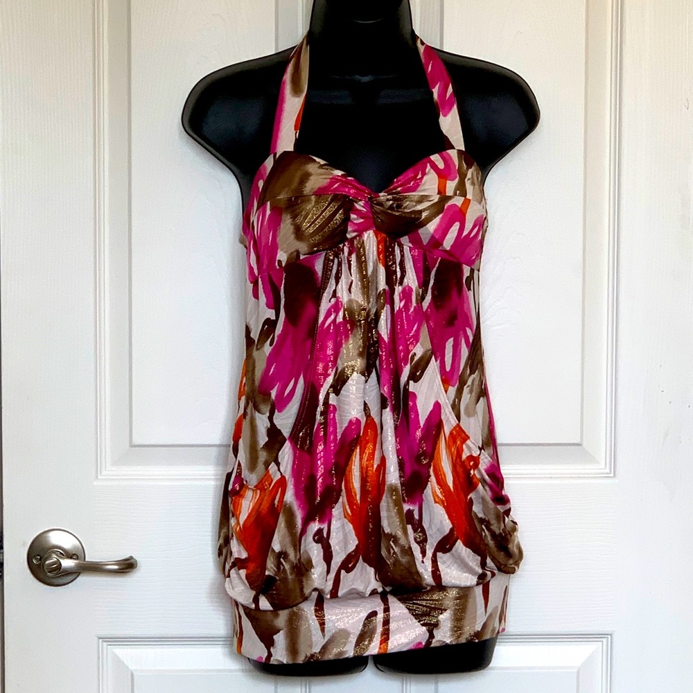Pink & Orange Halter Top